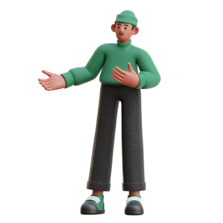 Man giving introduction  3D Illustration