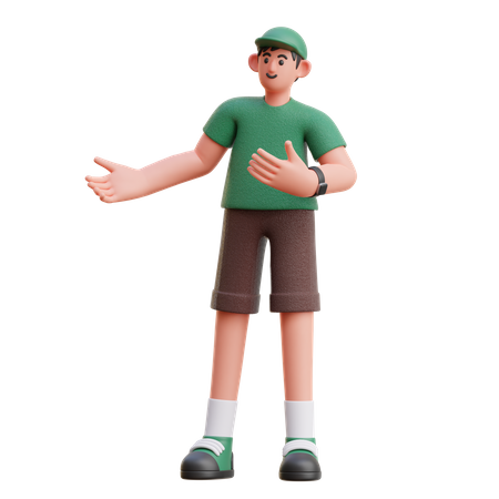 Man giving introduction  3D Illustration