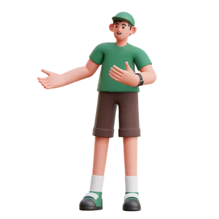 Man giving introduction  3D Illustration