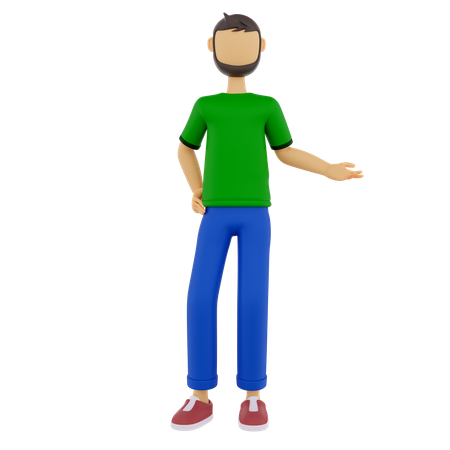 Man Giving Introduction  3D Illustration