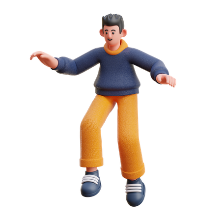 Man giving jumping pose  3D Icon