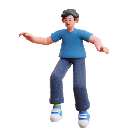 Man giving jumping pose  3D Icon