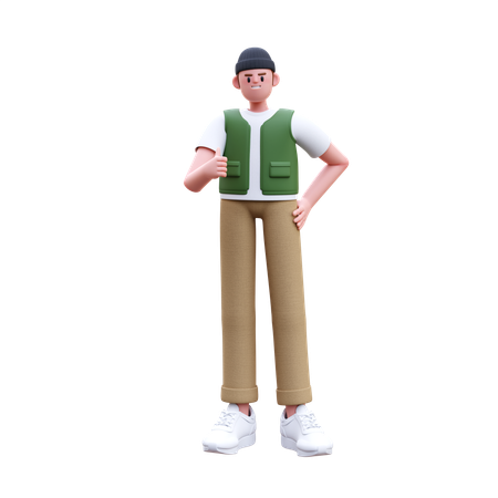 Man Giving Like  3D Icon