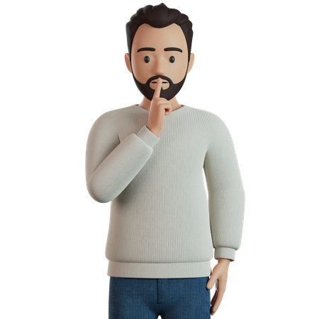 Man Giving Pose  3D Illustration