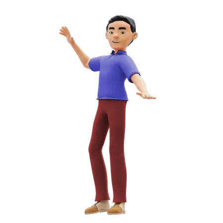 Man giving pose  3D Illustration