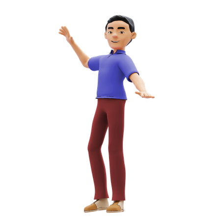 Man giving pose 3D Illustration