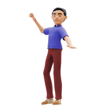 Man giving pose 3D Illustration