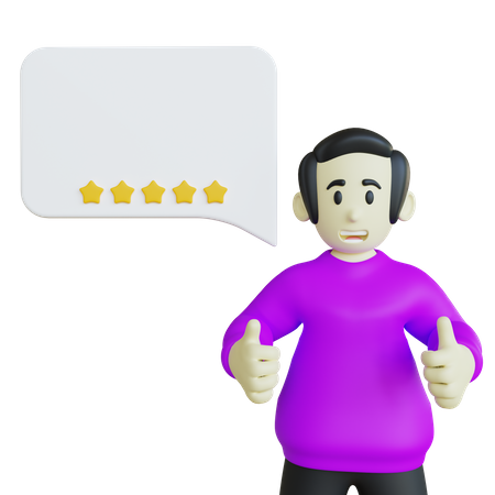 Man Giving Positive Feedback  3D Illustration