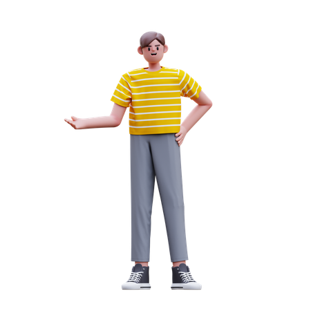 Man giving presentation  3D Illustration
