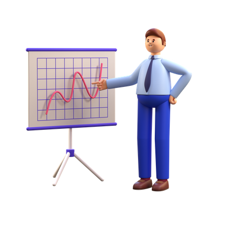 Man giving presentation  3D Icon