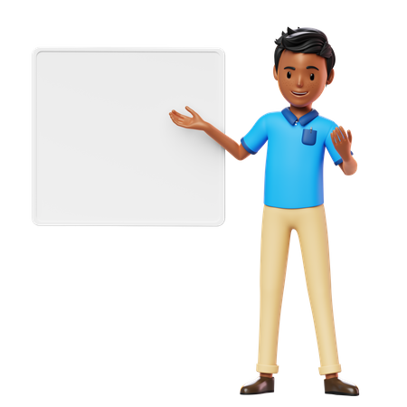 Man giving presentation  3D Icon