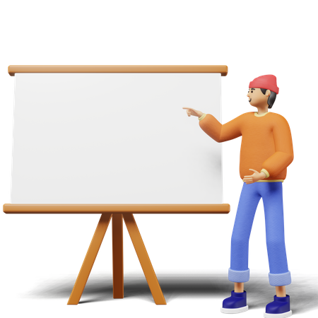 Man Giving Presentation  3D Icon
