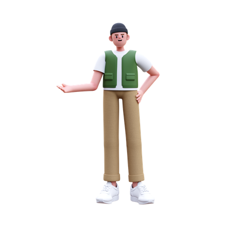 Man Giving Presentation  3D Icon