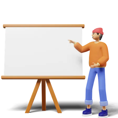 Man Giving Presentation  3D Illustration