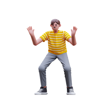 衝撃のポーズをとる男性  3D Icon