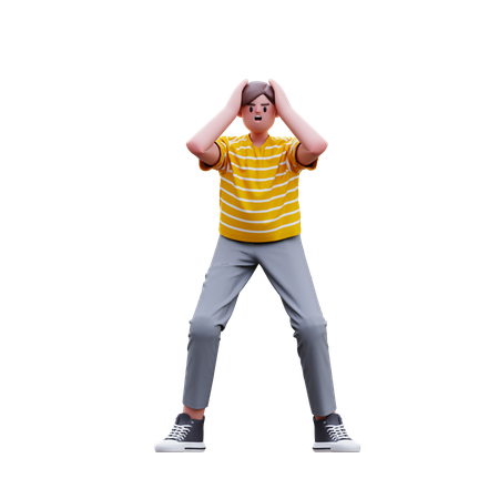 Man giving Shocked pose  3D Illustration
