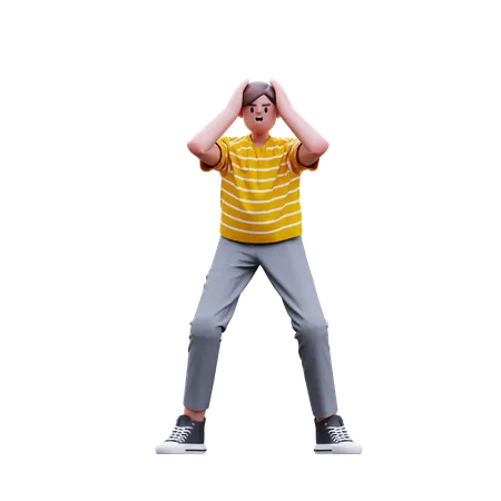 Man giving Shocked pose  3D Illustration