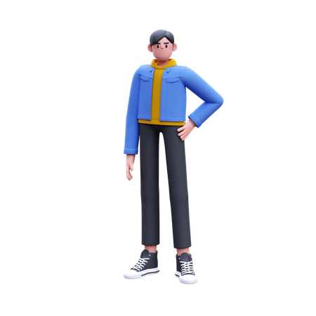Man Giving Standing Pose  3D Icon