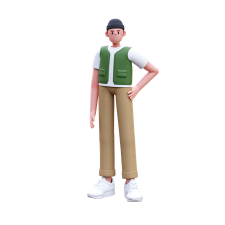Man Giving Standing Pose  3D Icon