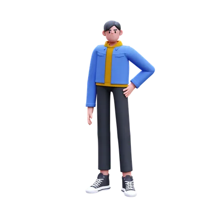 Man Giving Standing Pose  3D Illustration