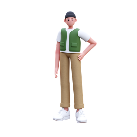 Man Giving Standing Pose  3D Illustration