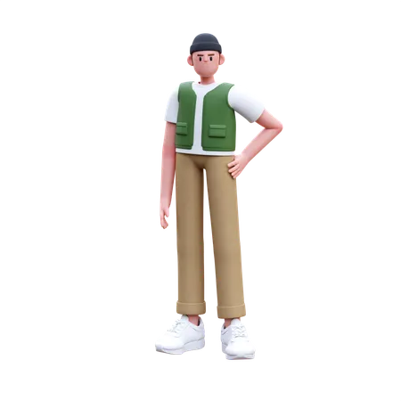 Man Giving Standing Pose  3D Illustration