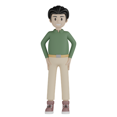 Man Giving Standing Pose 3D Illustration