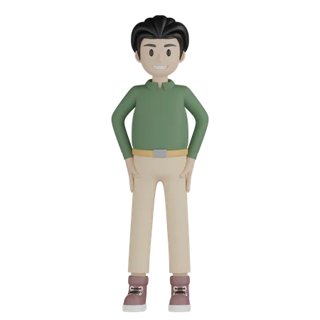 Man Giving Standing Pose 3D Illustration