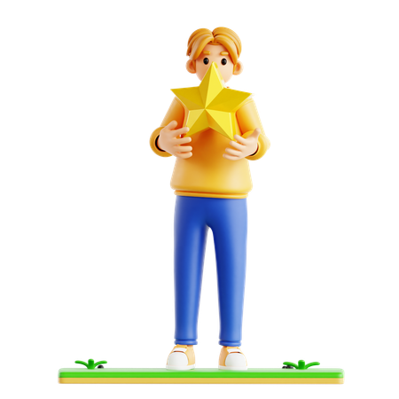 Man Giving Star  3D Icon