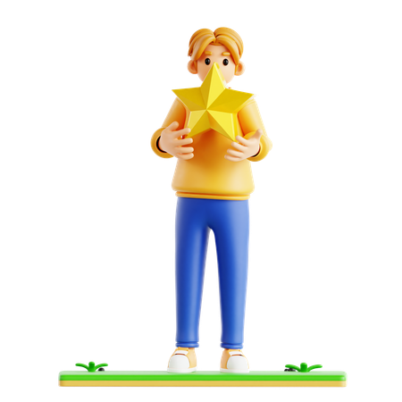 Man Giving Star  3D Icon