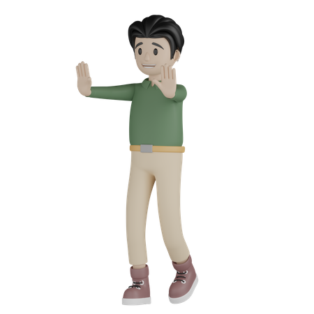 Man Giving Stop Pose  3D Icon