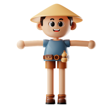 Man Giving T Pose  3D Icon