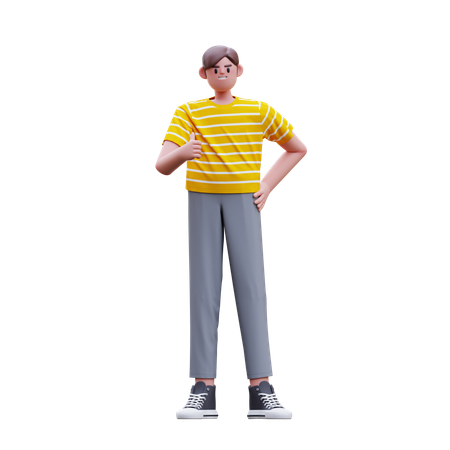 Man giving thumb up  3D Illustration