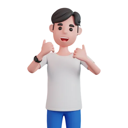 Man Giving Thumbs Up  3D Illustration