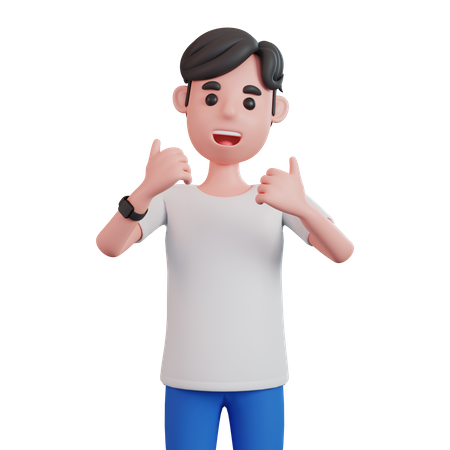 Man Giving Thumbs Up  3D Illustration