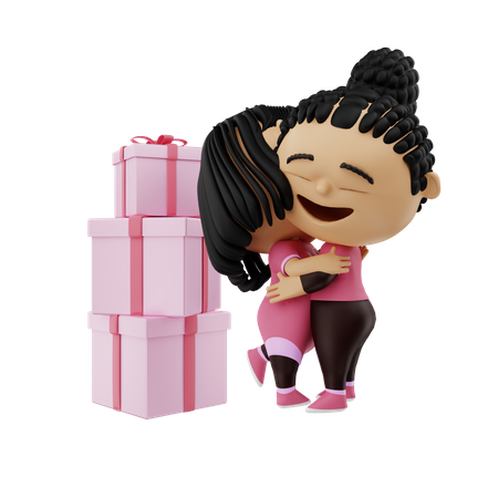 Man giving valentine gift to his girlfriend  3D Icon