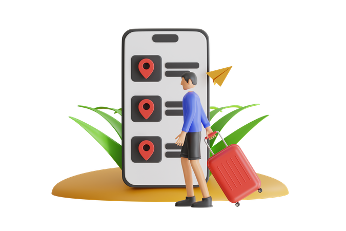 Man going for vacation  3D Icon