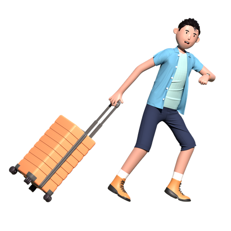 Man going on business trip  3D Icon