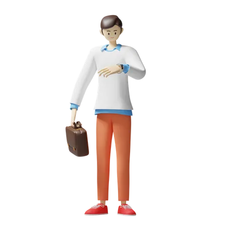 Man going to work 3D Illustration