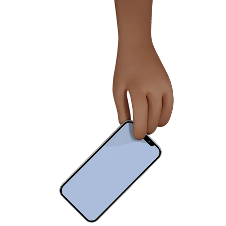Man hand holding smartphone with blank screen  3D Illustration