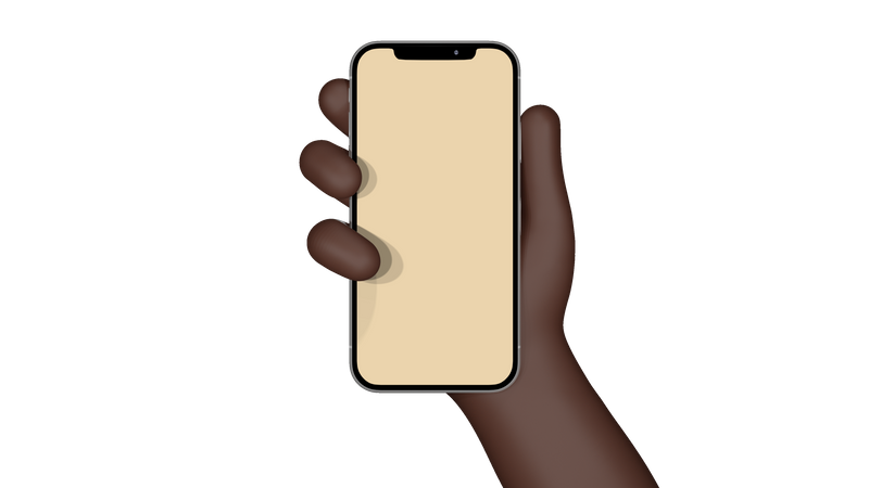 Man hand holding smartphone with blank screen  3D Illustration