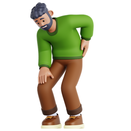 Man Have a Back Pain  3D Icon