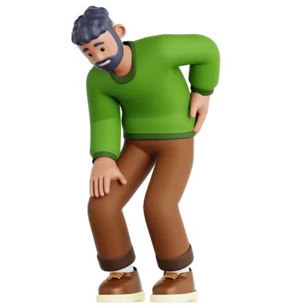 Man Have a Back Pain  3D Icon