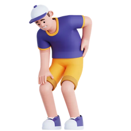 Man Have a Back Pain  3D Illustration