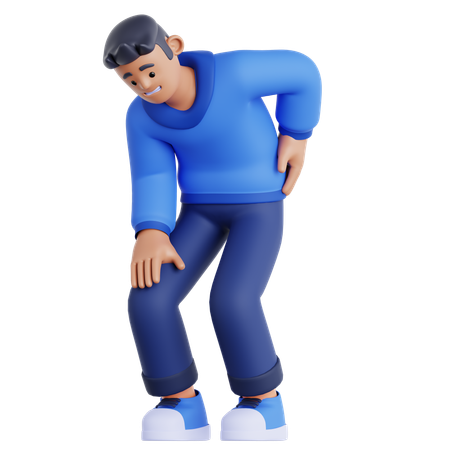 Man Have a Back Pain  3D Illustration