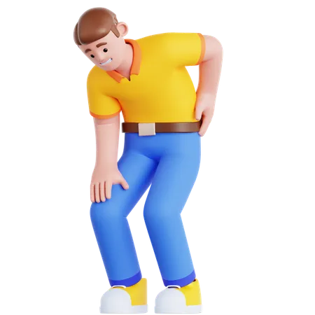 Man Have a Back Pain  3D Illustration