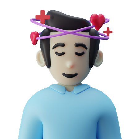 Man Have Mental Health Issue  3D Illustration