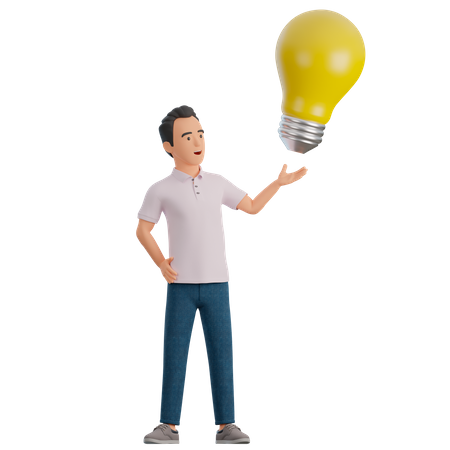 Man Having business Idea  3D Illustration