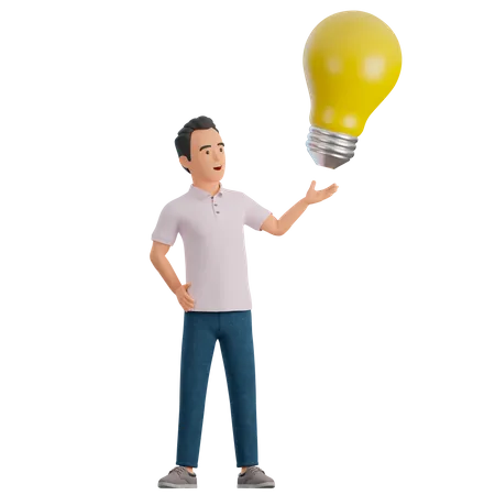 Man Having business Idea  3D Illustration