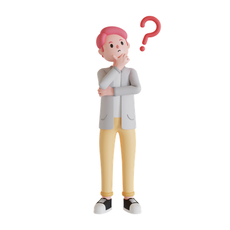 Man having doubt  3D Illustration